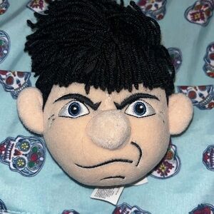 Vintage Three Stooges Knucklehead Plush Moe Wise Guy Head Toy NO SOUND 1997